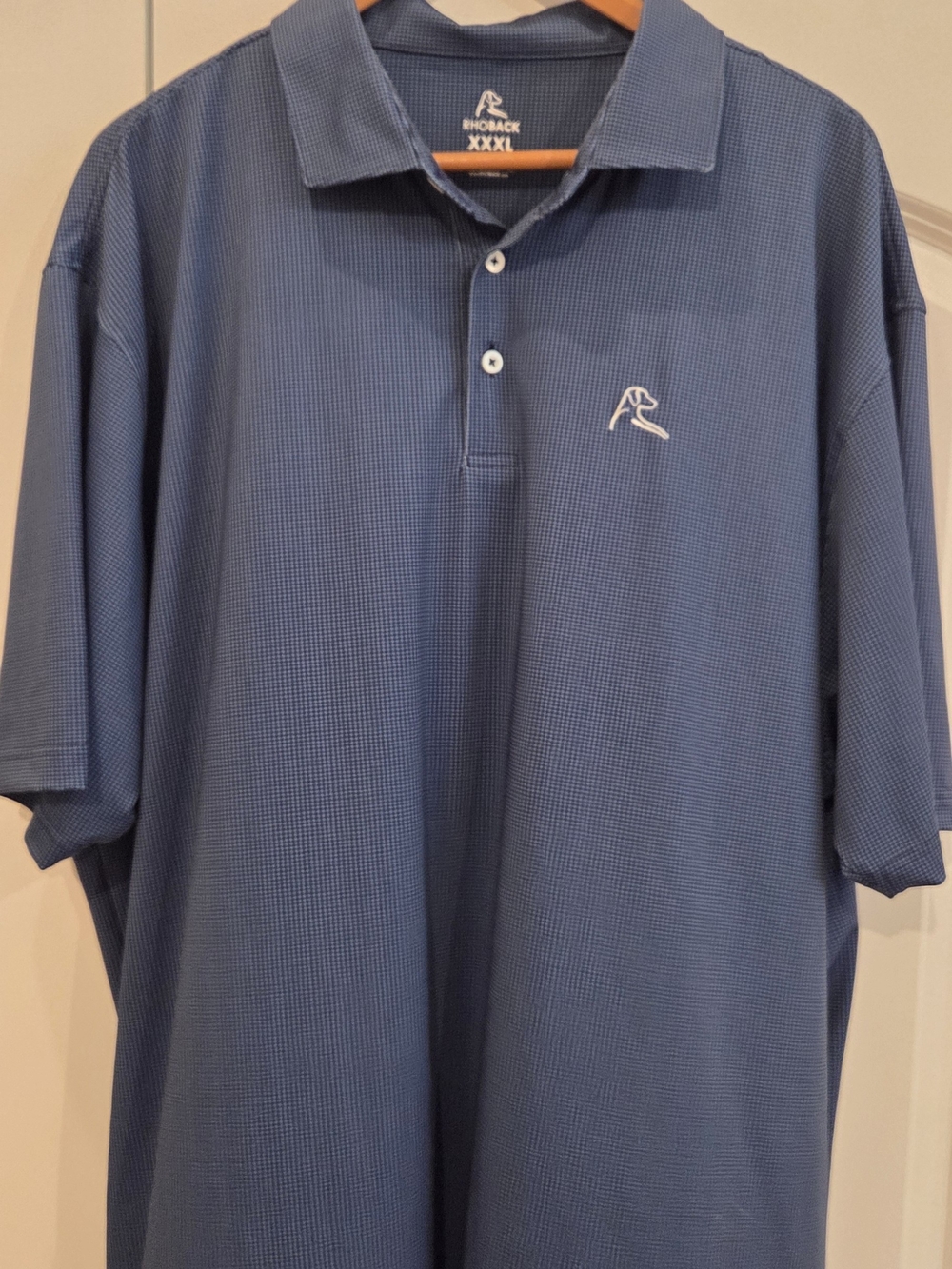 Rhoback The Dogstooth Houndstooth Polo Blue & Black XXXL